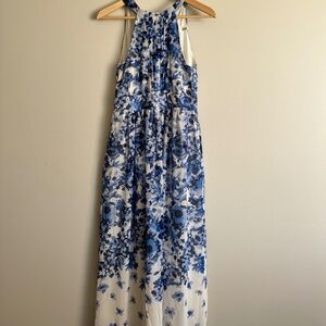 Eliza J Blue and White Floral Maxi Dress Size 4